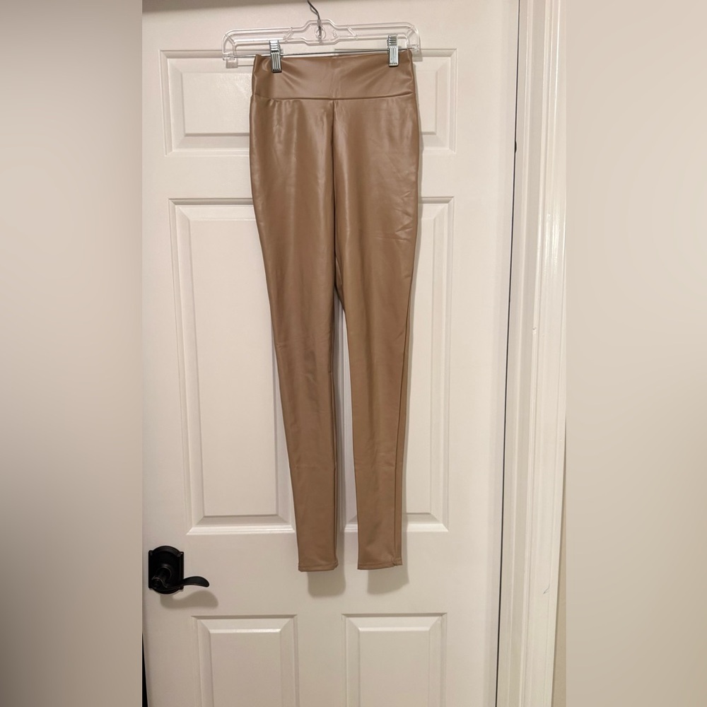 Steve Madden Beige Faux Leather Pants